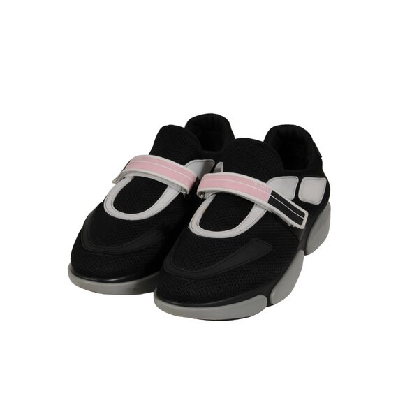 Prada Womens Cloudbust Sneakers US 8.5 EU 38.5 Pink Black White Nylon Trainers - Picture 3 of 11